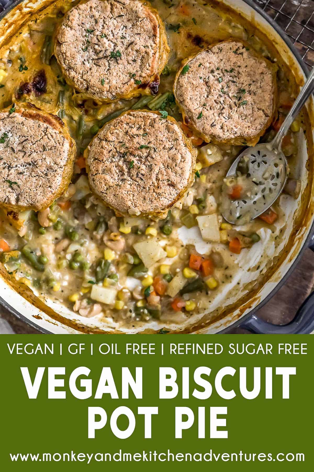 Vegan Biscuit Pot Pie with text description