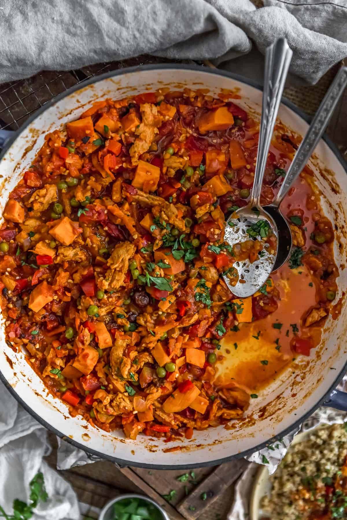 Skillet of Moroccan Soy Curl Stew