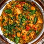 Bowl of Curried Red Lentil and Sweet Potato Stew