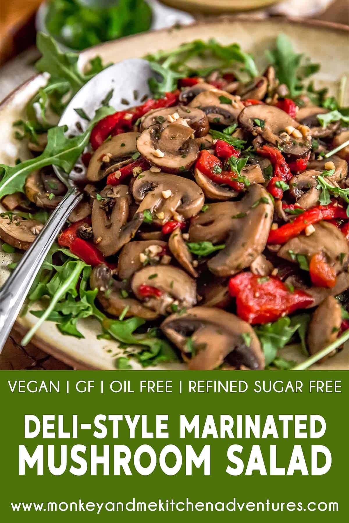 Deli-Style Marinated Mushroom Salad with Text Description