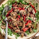 Deli-Style Marinated Mushroom Salad over Greens