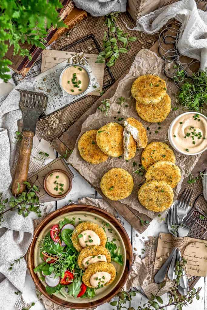 Healthy Mashed Potato Patties with Tangy Garlic Aioli Monkey and Me