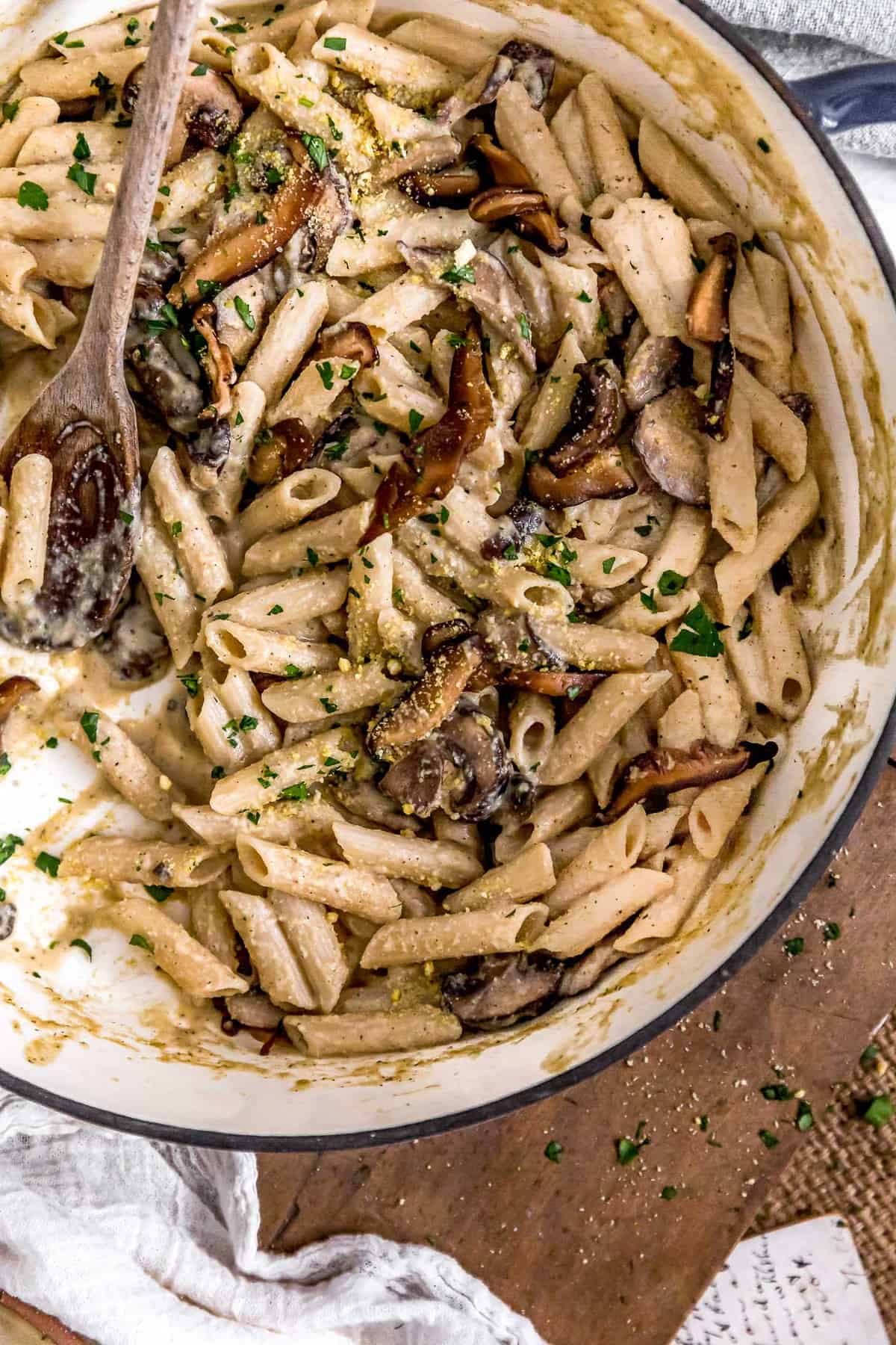 Skillet with Creamy Herb Mushroom Pasta