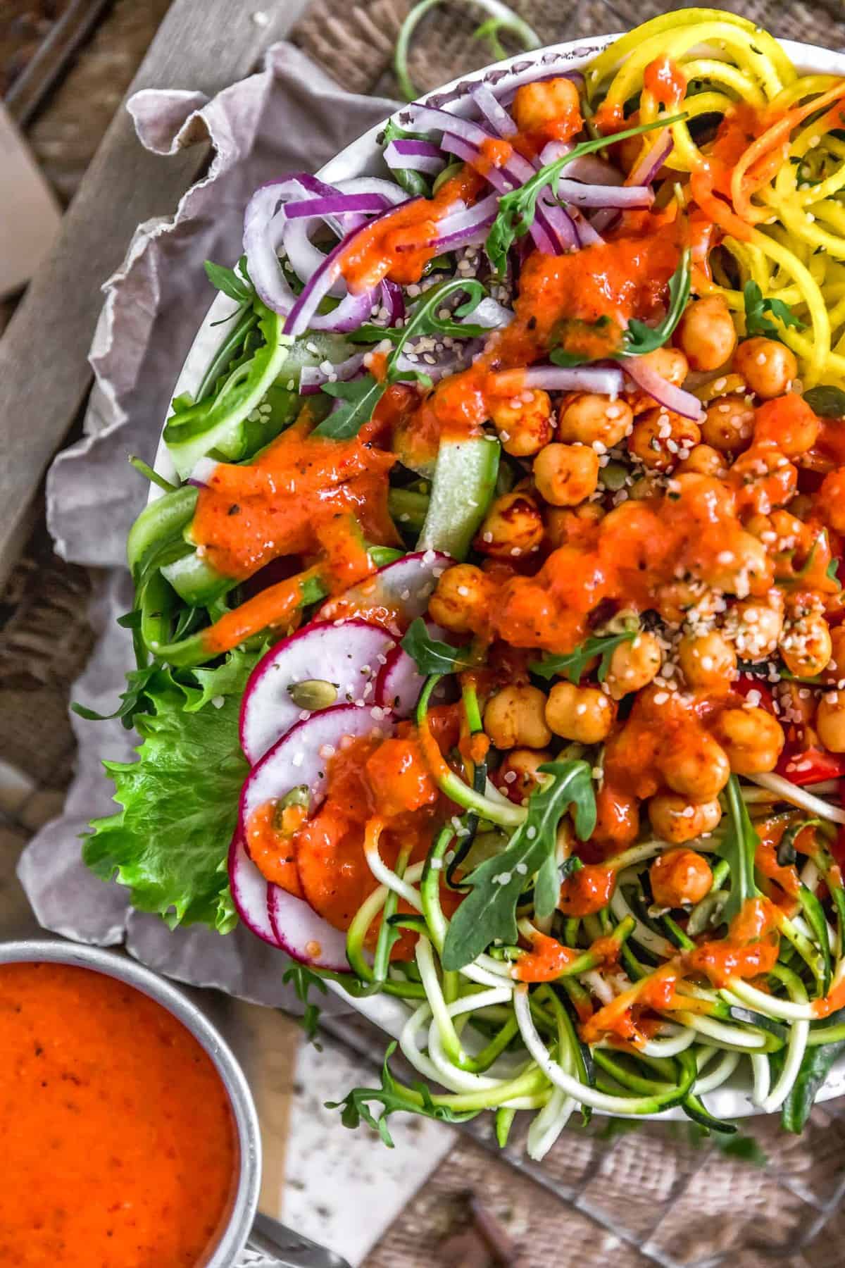Salad with Roasted Red Pepper Vinaigrette