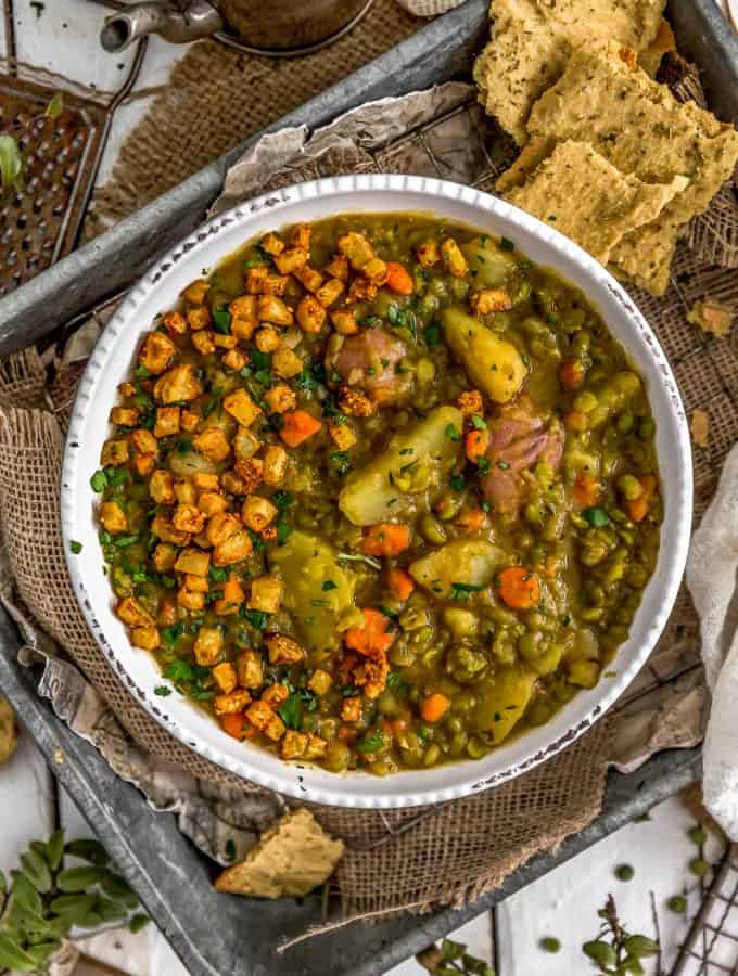 Bowl of Vegan Split Pea Potato Soup
