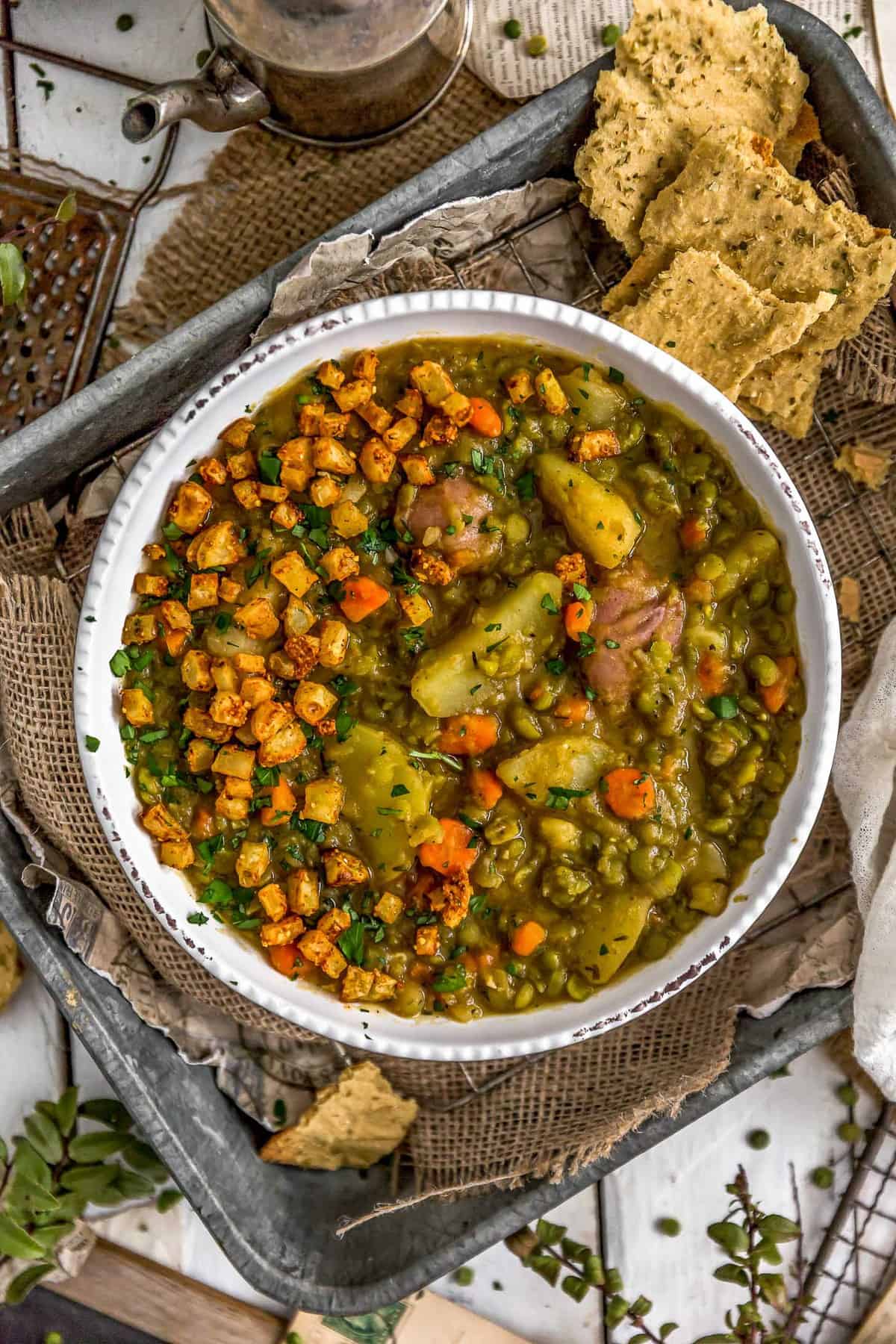 Bowl of Vegan Split Pea Potato Soup