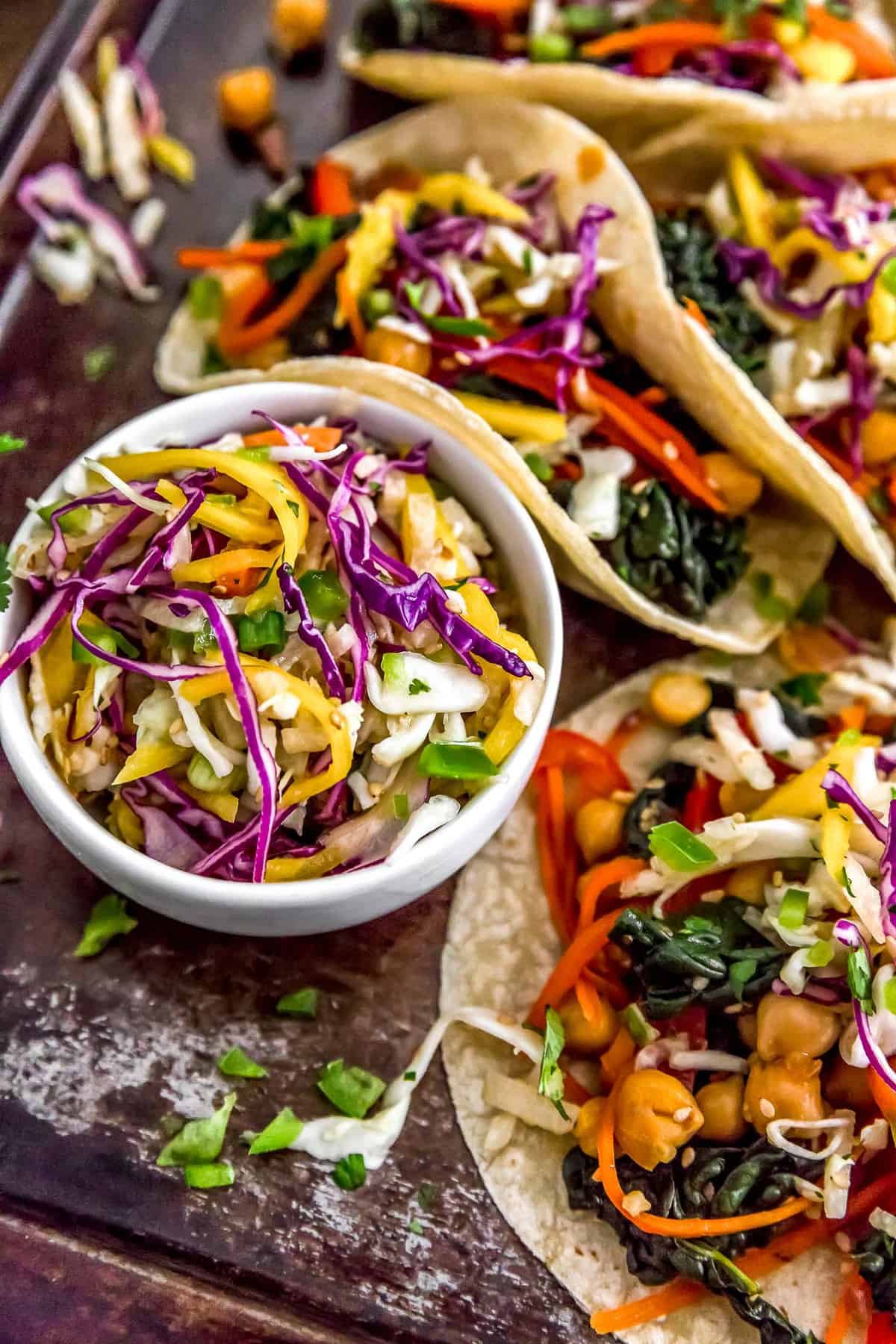 Asian Mango Slaw on tacos