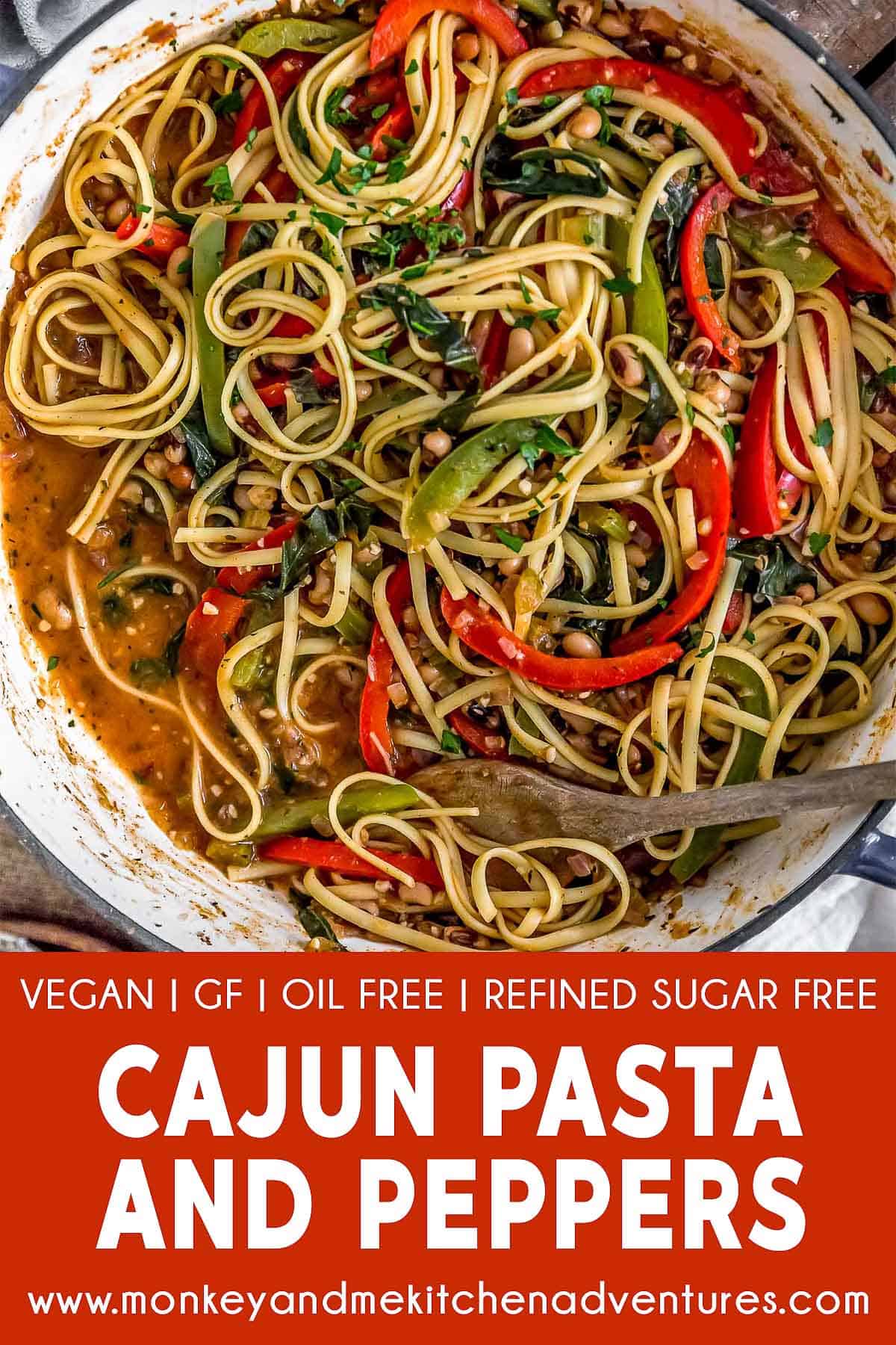 Cajun Pasta and Peppers with text description