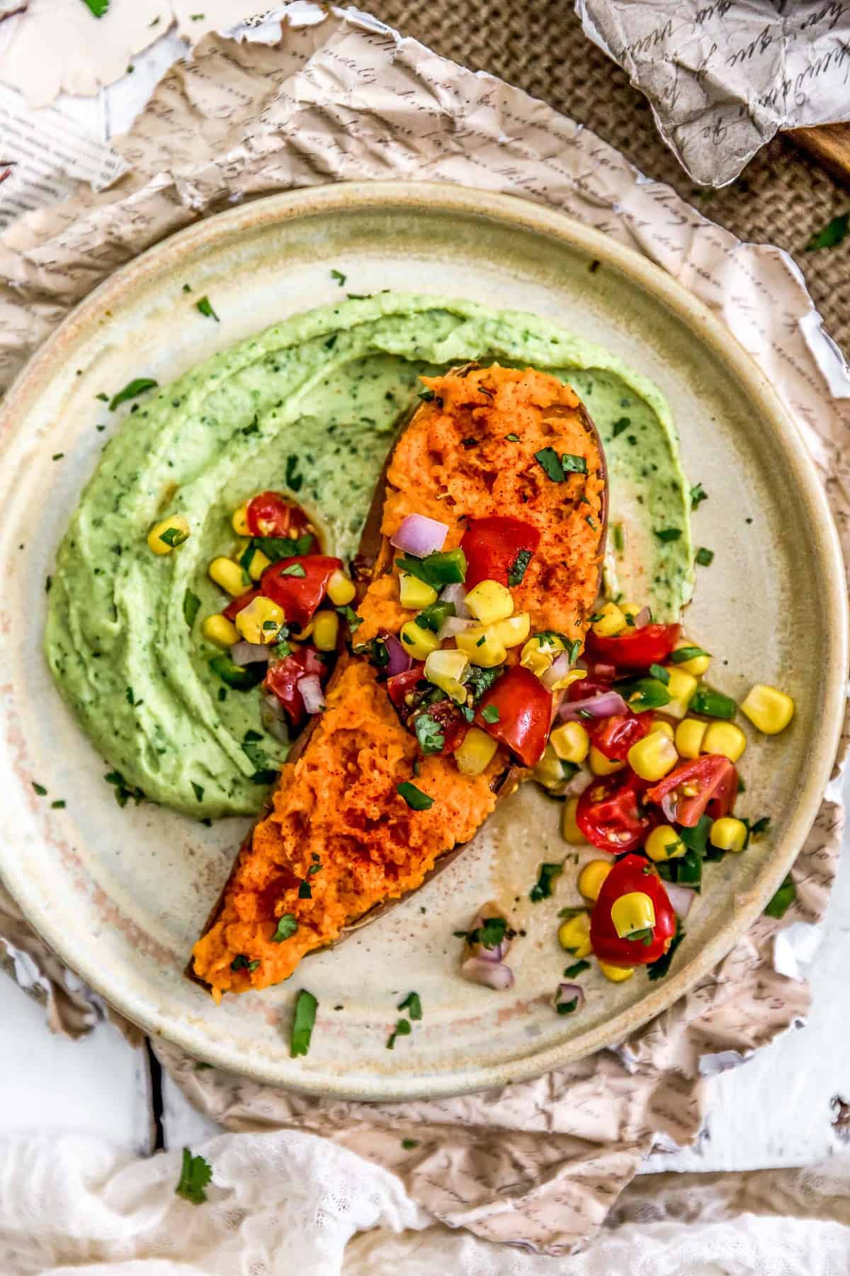 Cilantro Lime Corn Salad with sweet potato