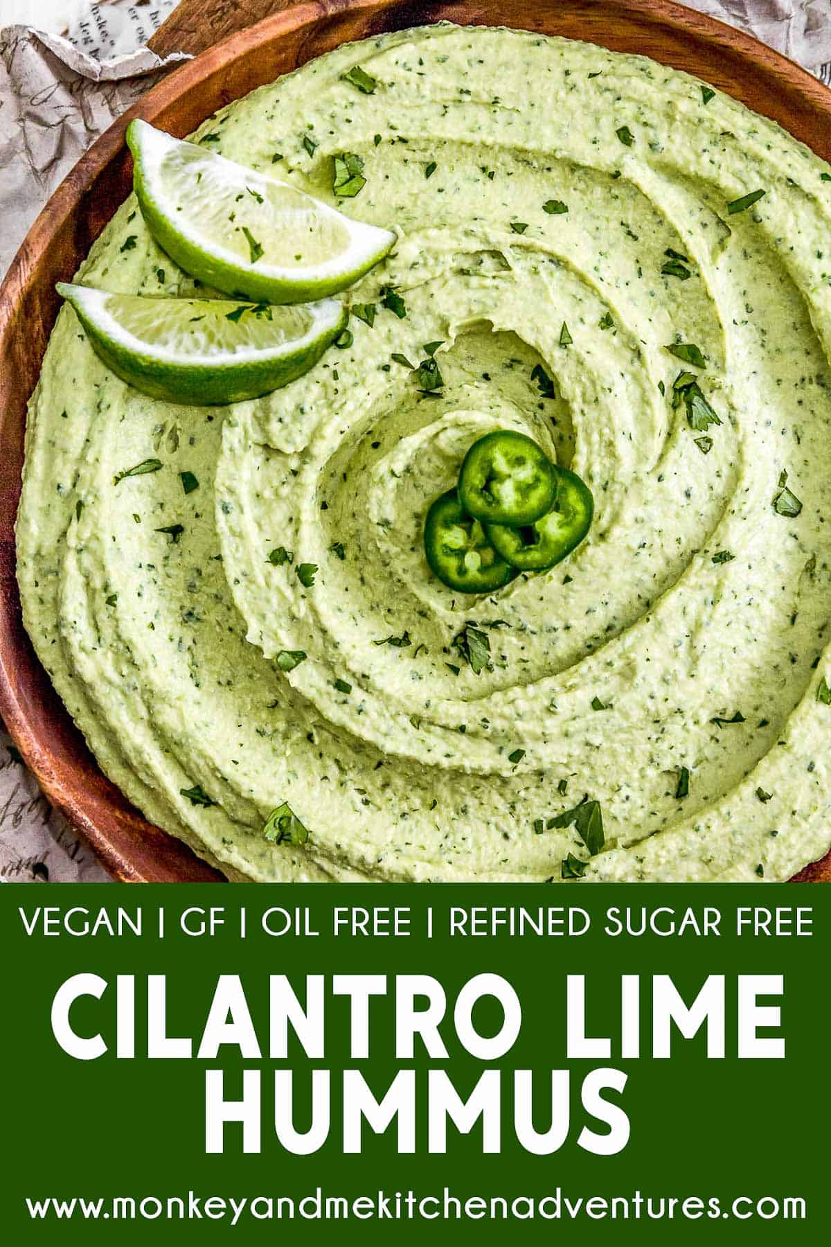 Cilantro Lime Hummus with text description