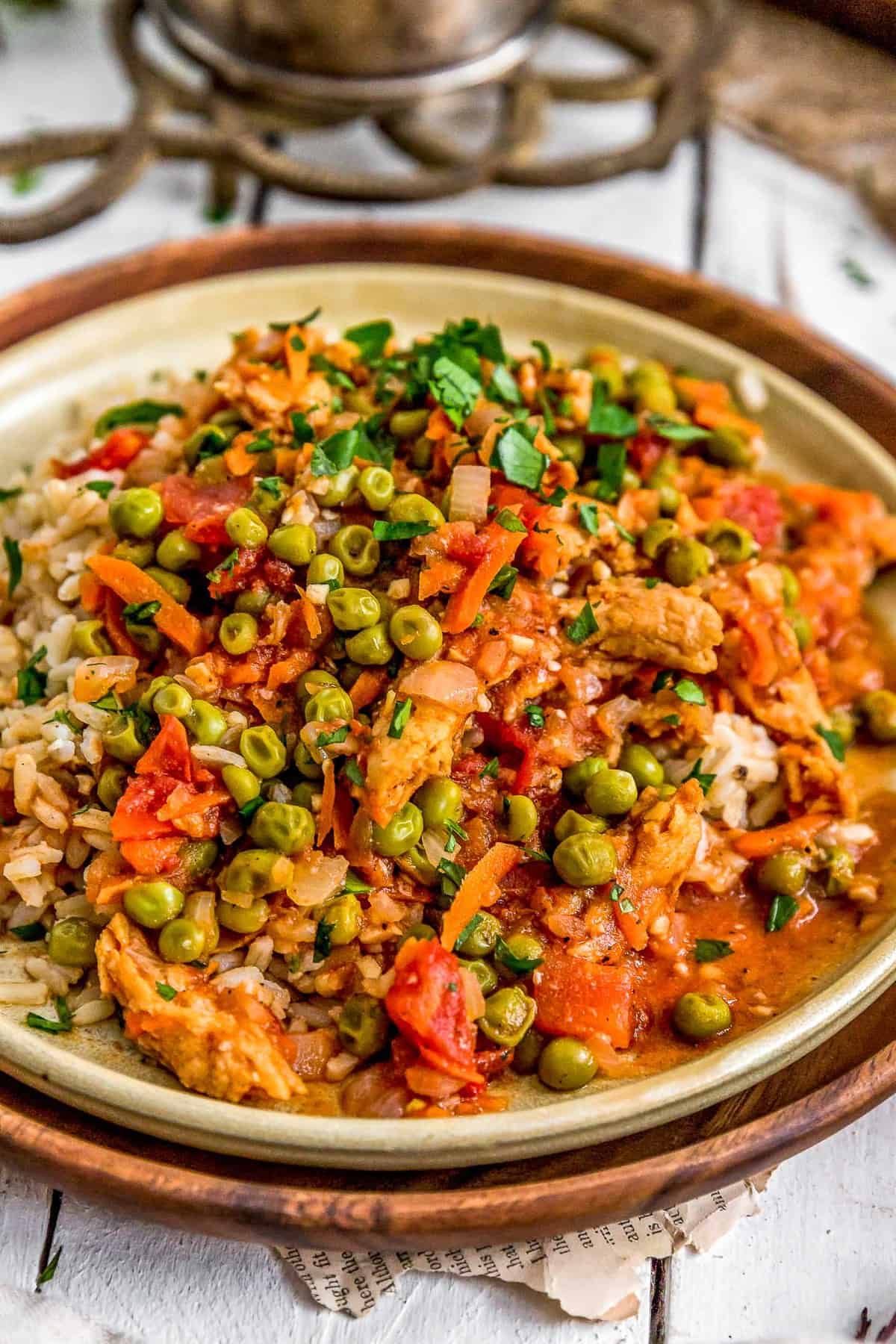 Lebanese Soy Curls and Pea Stew (Bazilla)