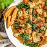 Close up of Tuscan Kale Potato Bean Soup