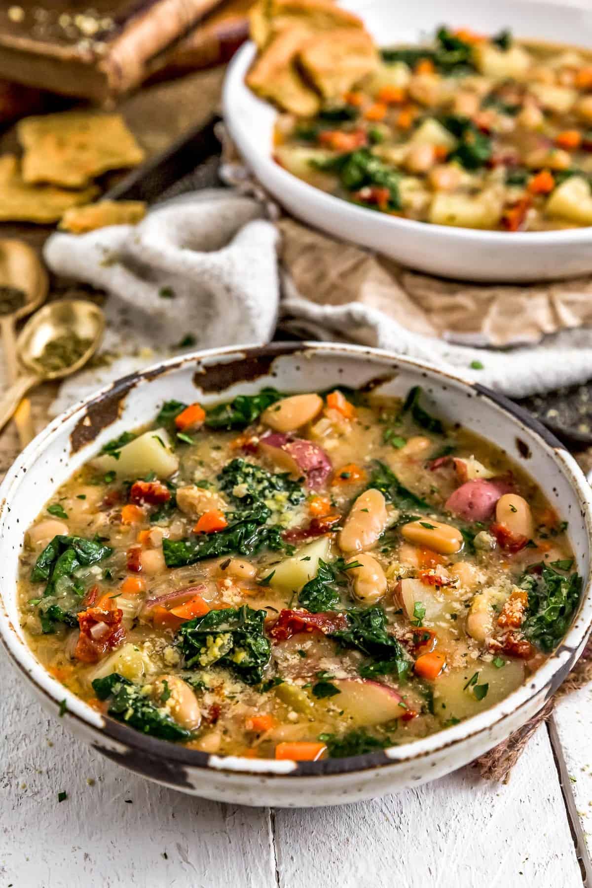 Bowls of Tuscan Kale Potato Bean Soup