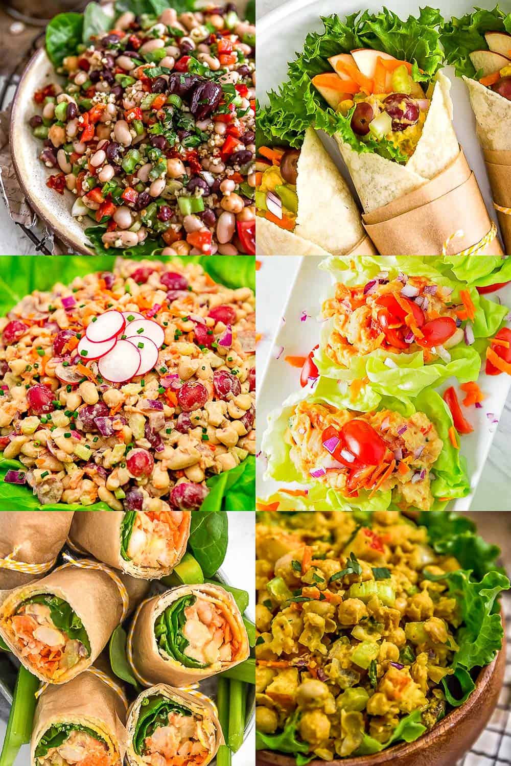 Six Vegan Bean Salad Images