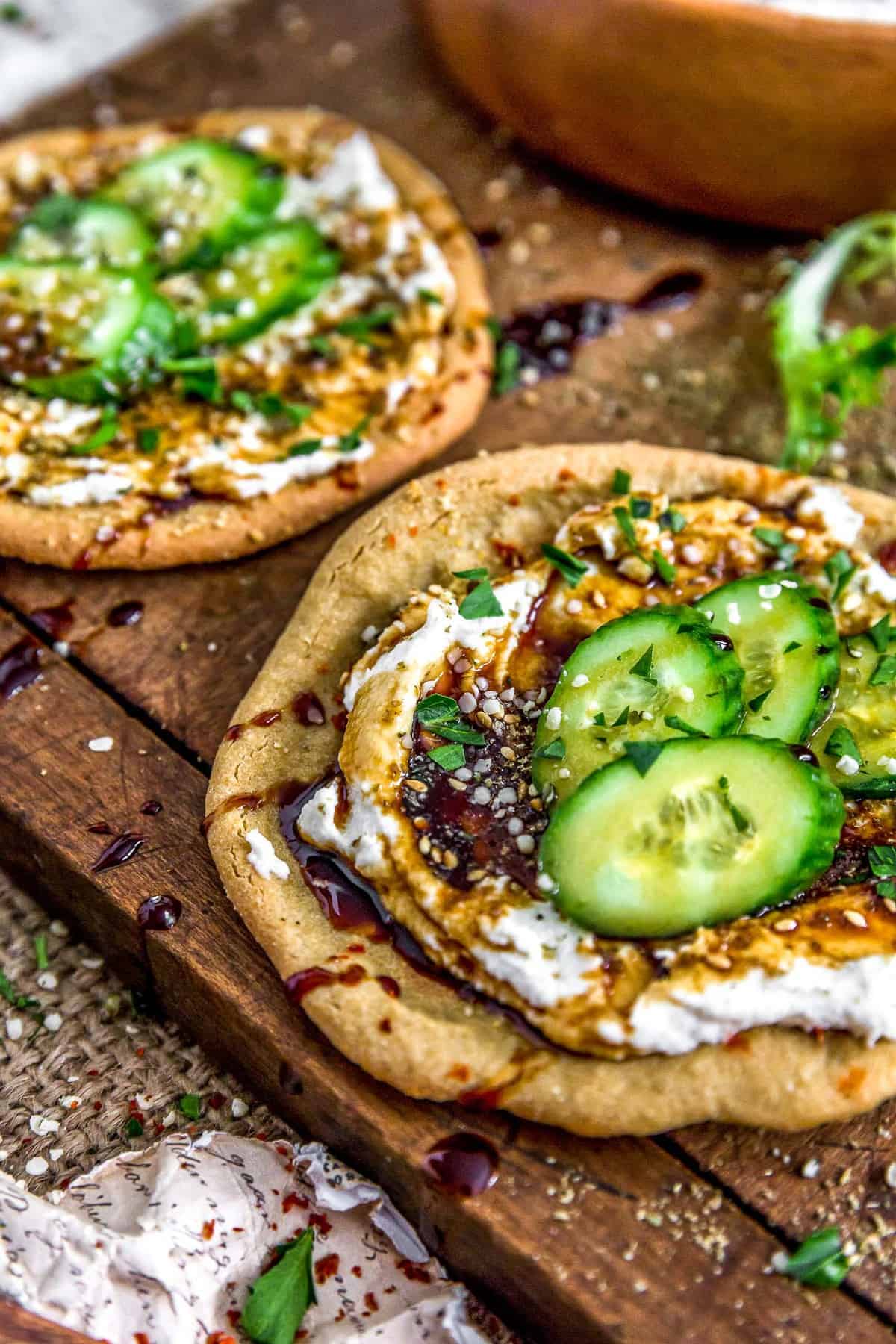 Vegan Cream Cheese on flatbreads