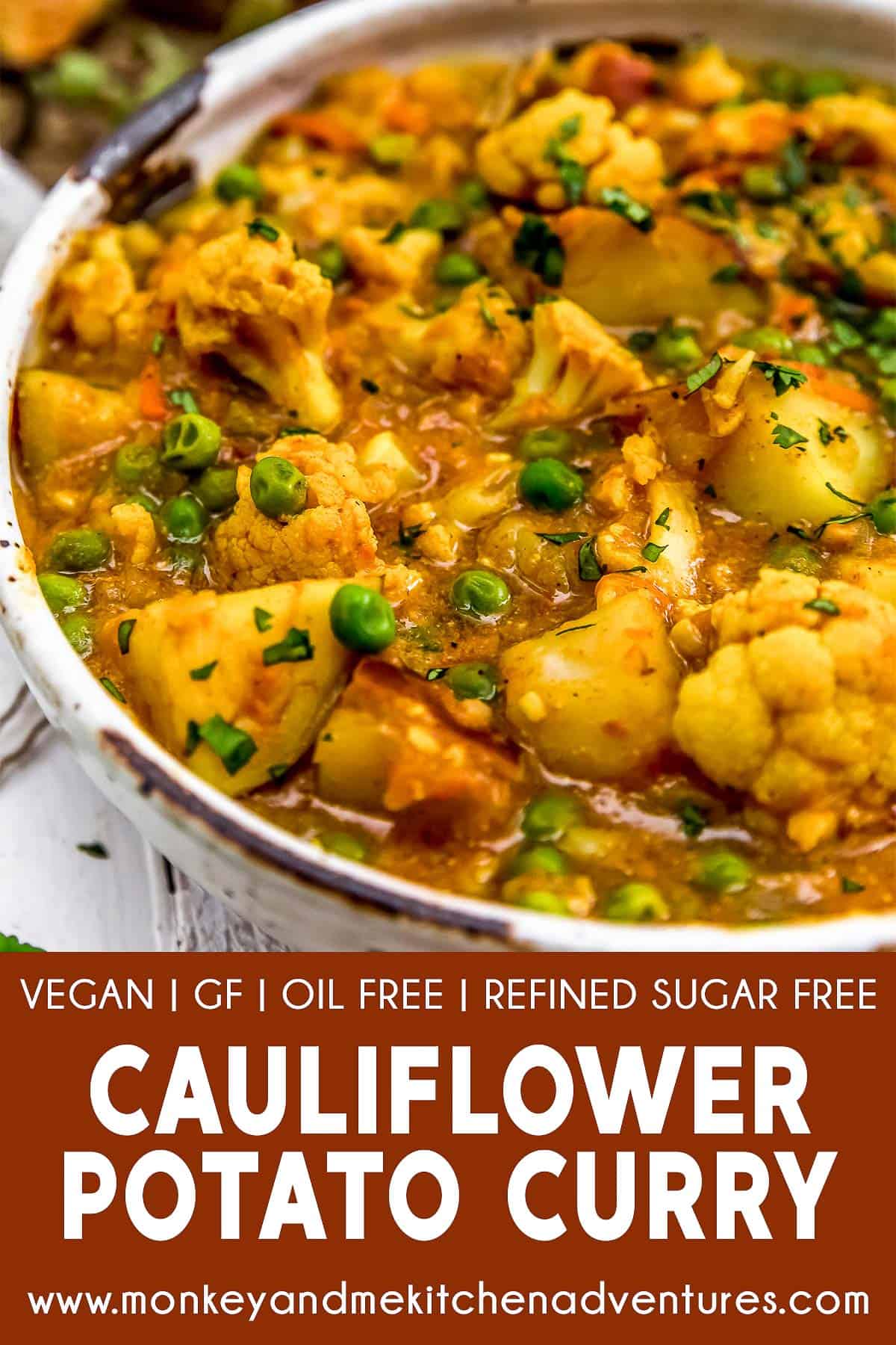 Cauliflower Potato Curry with text description