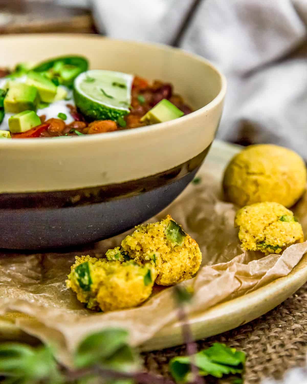 Jalapeño Cornmeal Drop Biscuits with stew