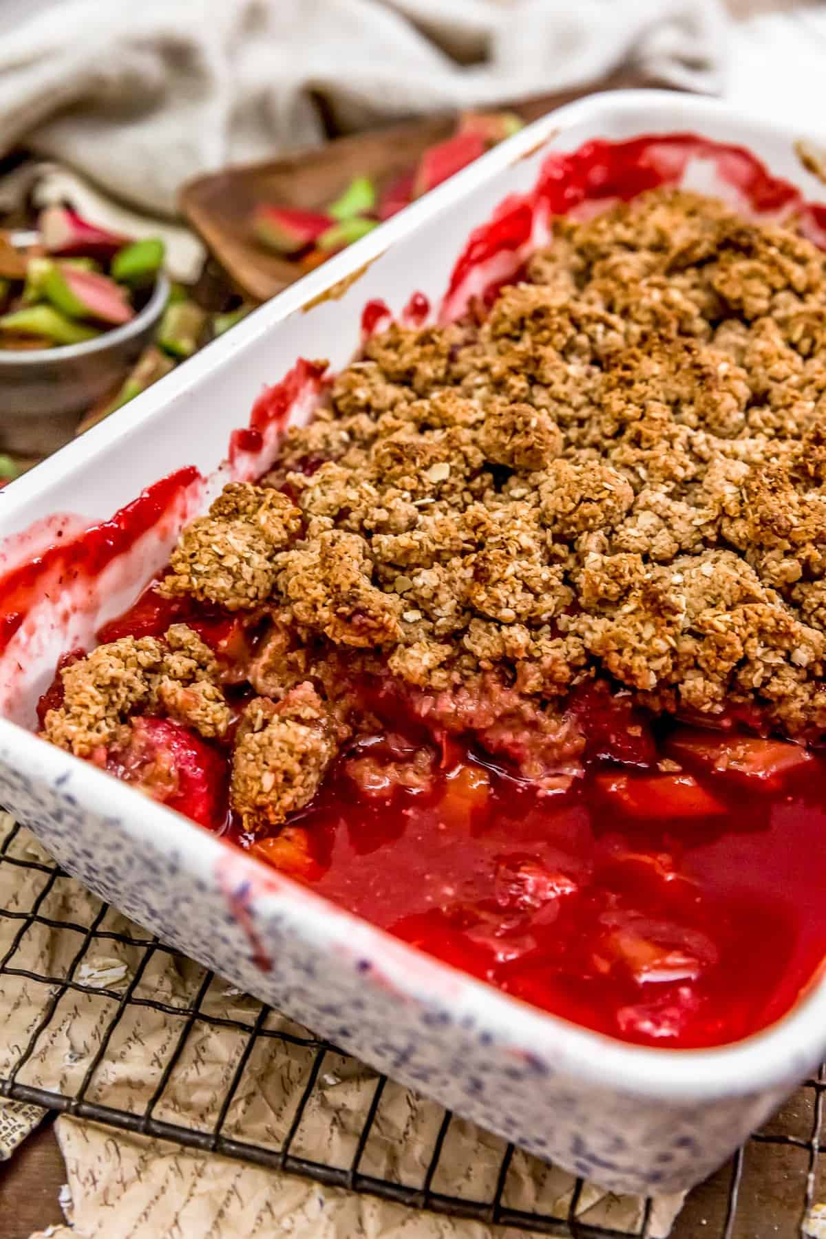 Eating Strawberry Rhubarb Crumble