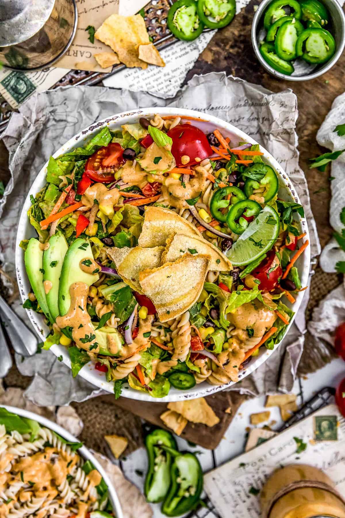 Vegan Creamy Taco Dressing in a salad