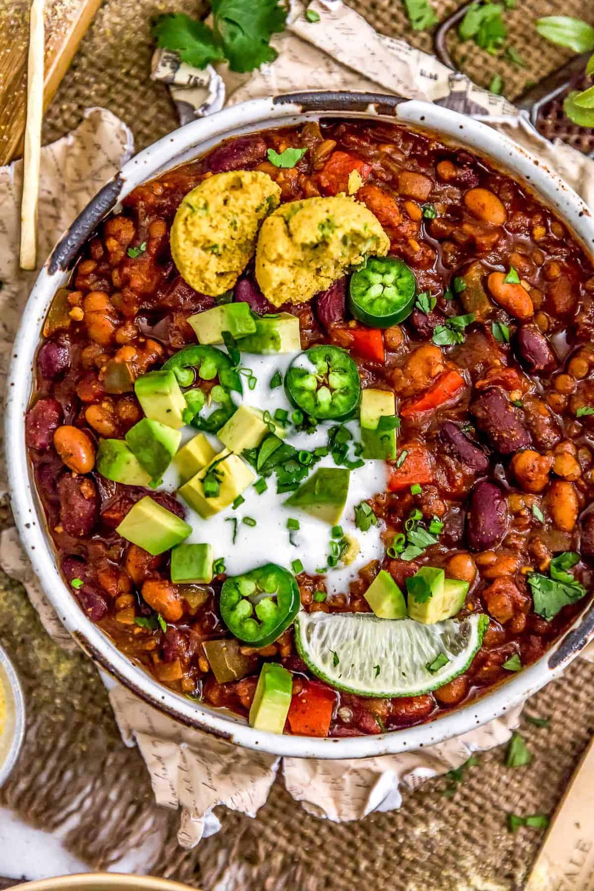 Close up of Vegan Three Bean Chili