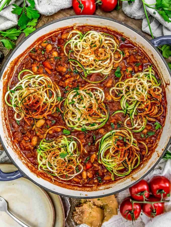 Skillet with Vegan Veggie Shakshuka