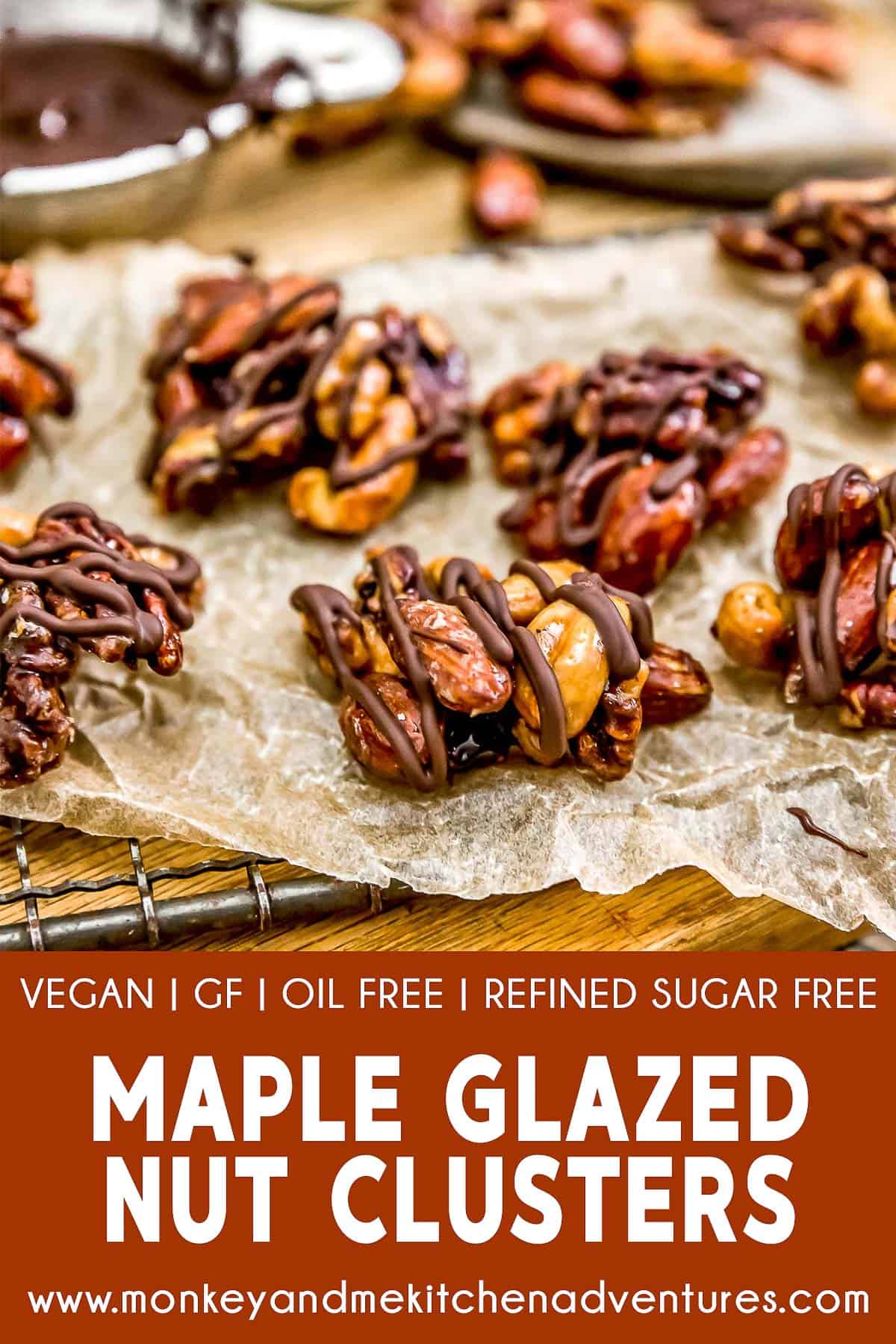 Maple Glazed Nut Clusters with text description
