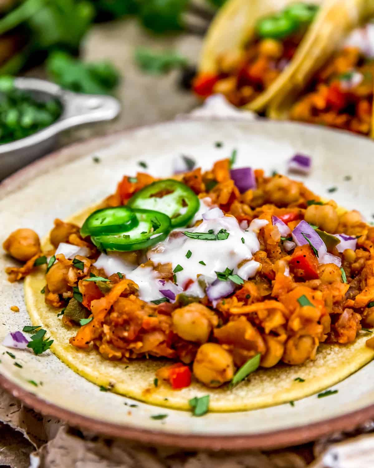 Plate of Spicy Moroccan Tacos