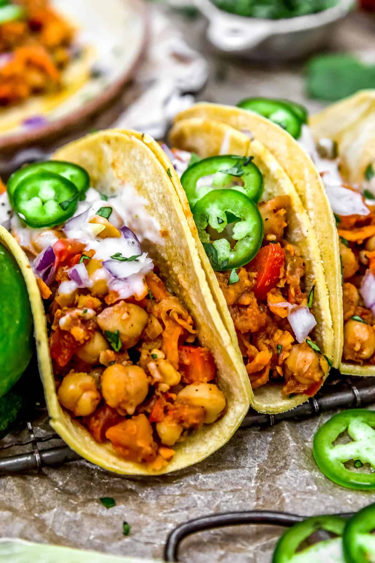 Close up of Spicy Moroccan Tacos