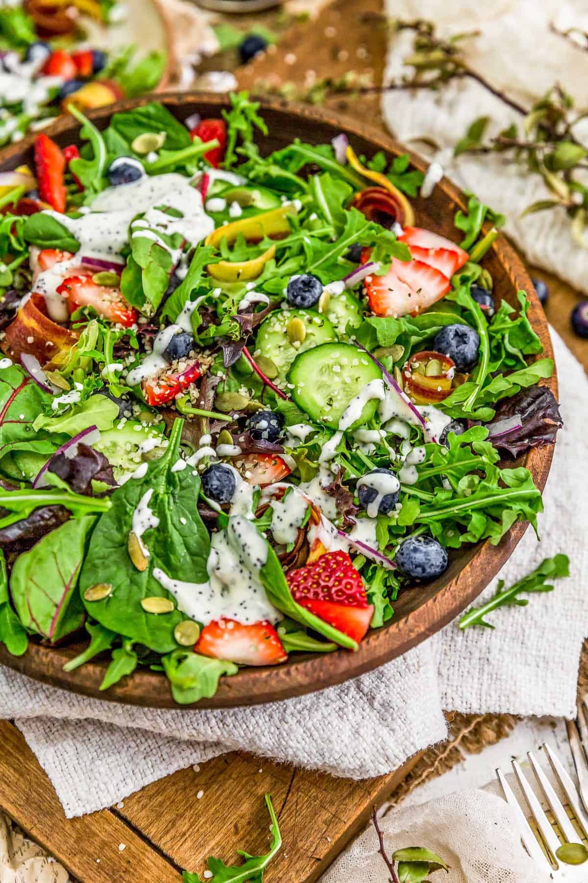 Salad Bowl with Vegan Lemon Poppy Seed Dressing