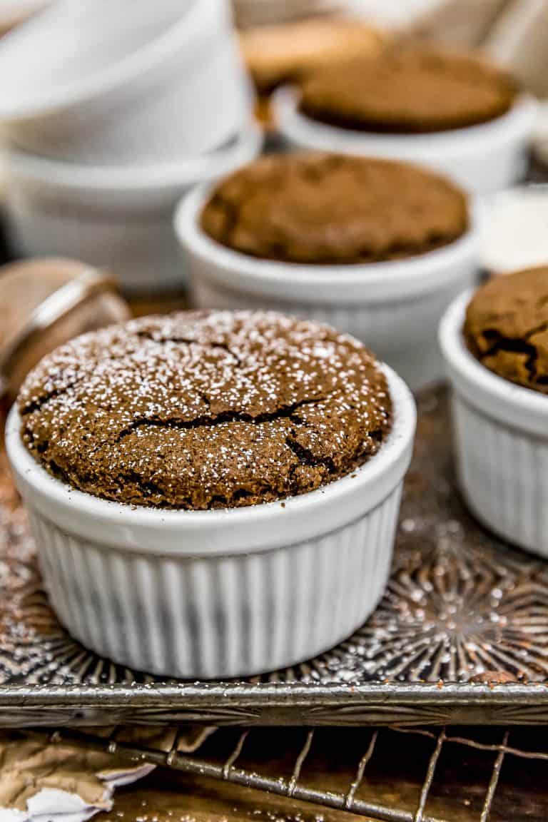 Vegan Chocolate Molten Lava Soufflé - Monkey and Me Kitchen Adventures