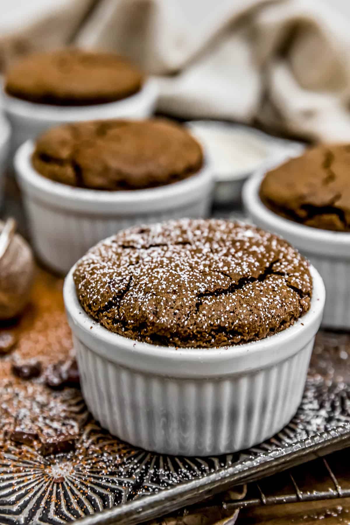 Vegan Chocolate Molten Lava Soufflés