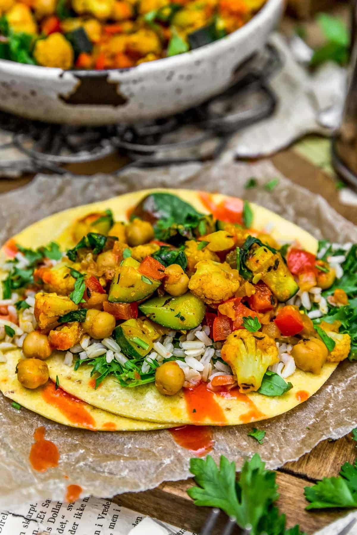 Veggie Breakfast Scramble on tortillas