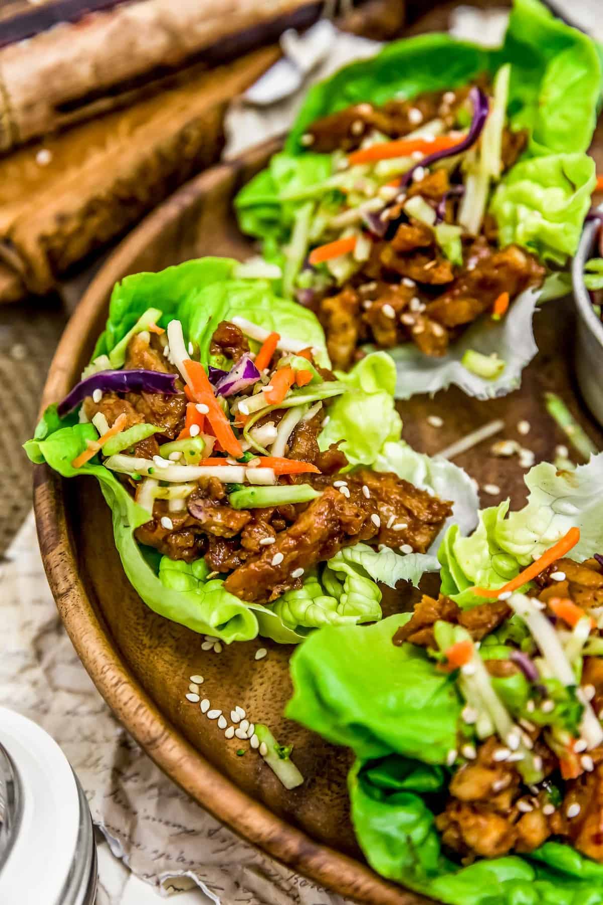 Chinese Five Spice Barbecue Sauce Soy Curl Lettuce Cups