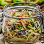 Fast and Easy Asian Slaw in a jar
