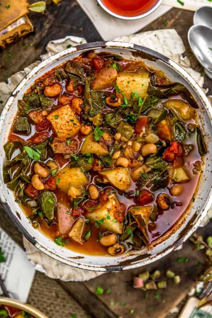 Southern Collard Green Potato Stew Monkey and Me Kitchen Adventures