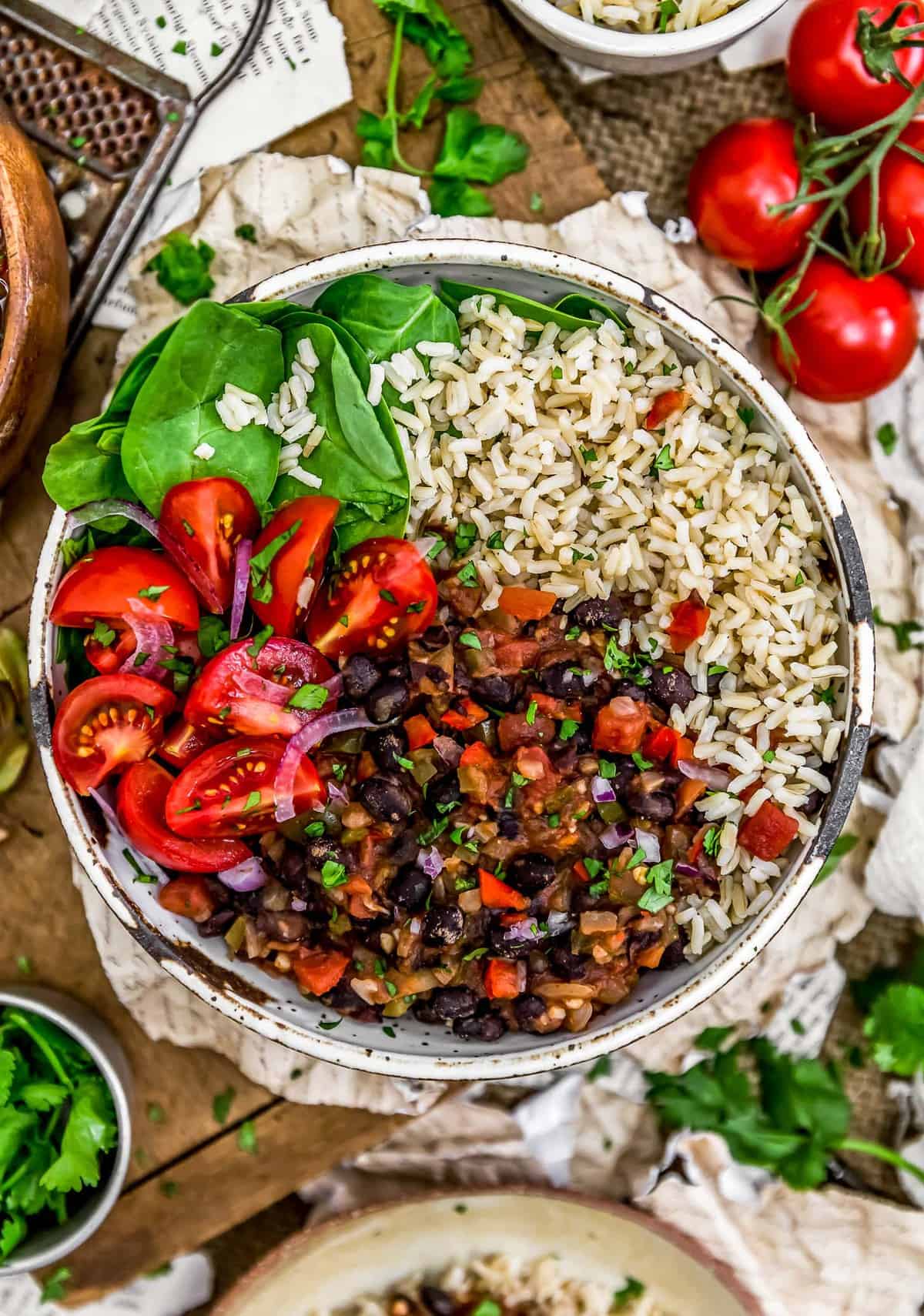 Buddha bowl of Cuban Black Beans