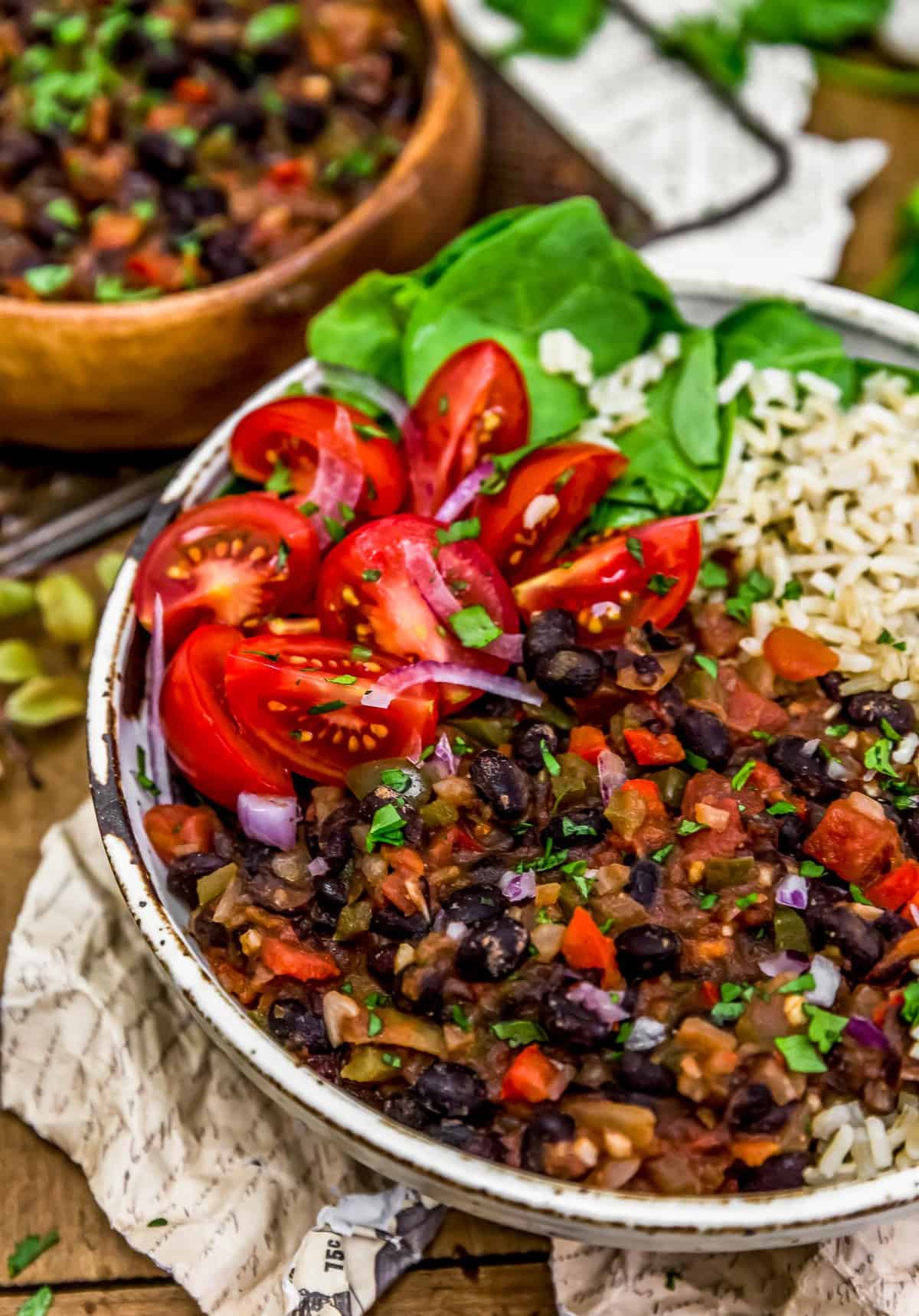 Close up of Cuban Black Beans