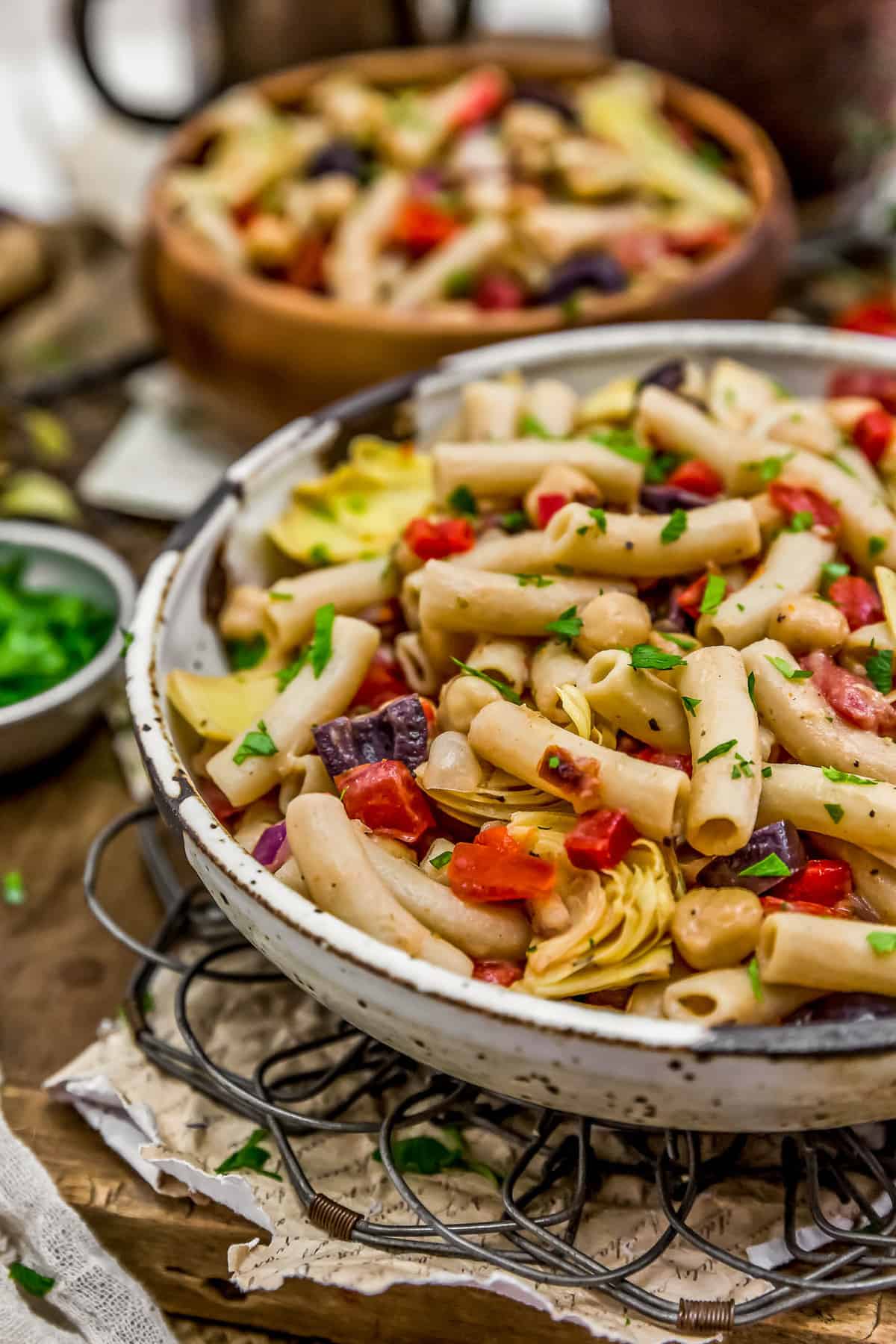 Bowls of Mediterranean Pasta Salad