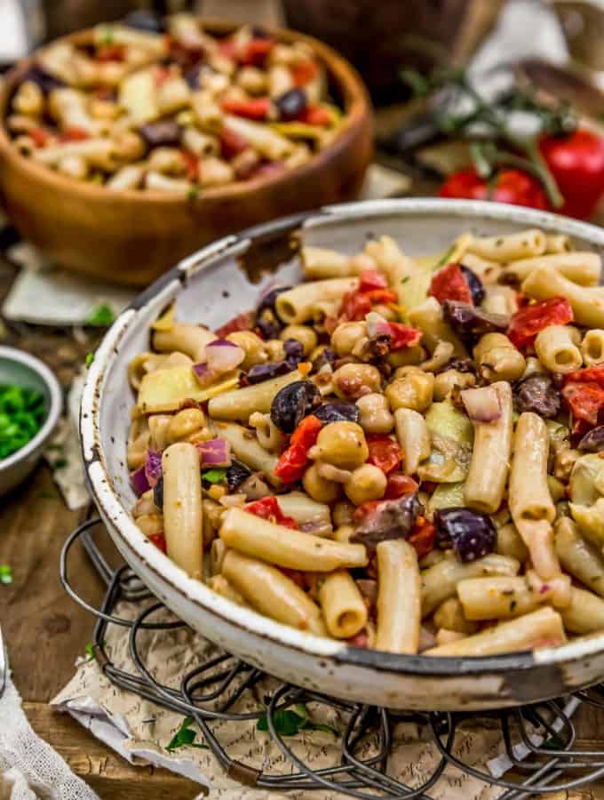 Close up of Mediterranean Pasta Salad