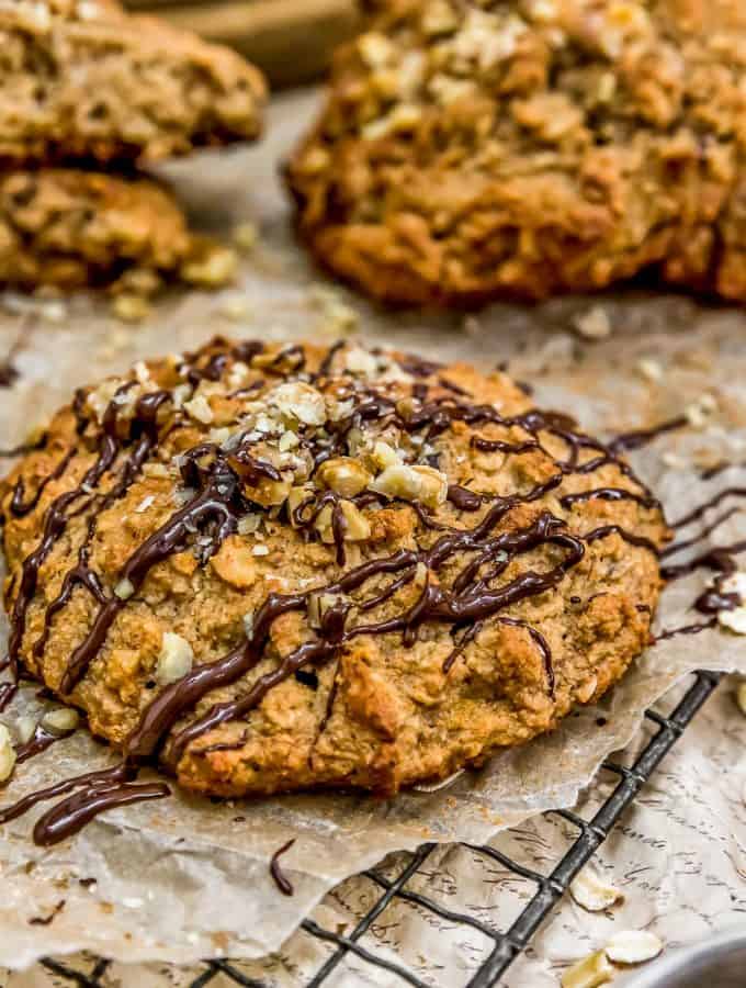 Peanut Butter Banana Cookie Scones on a cooling rack