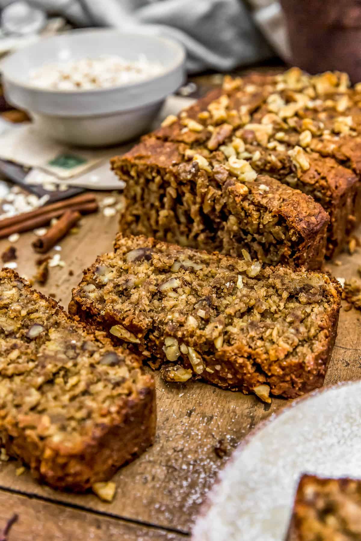 Vegan Banana Bread on a cutting board