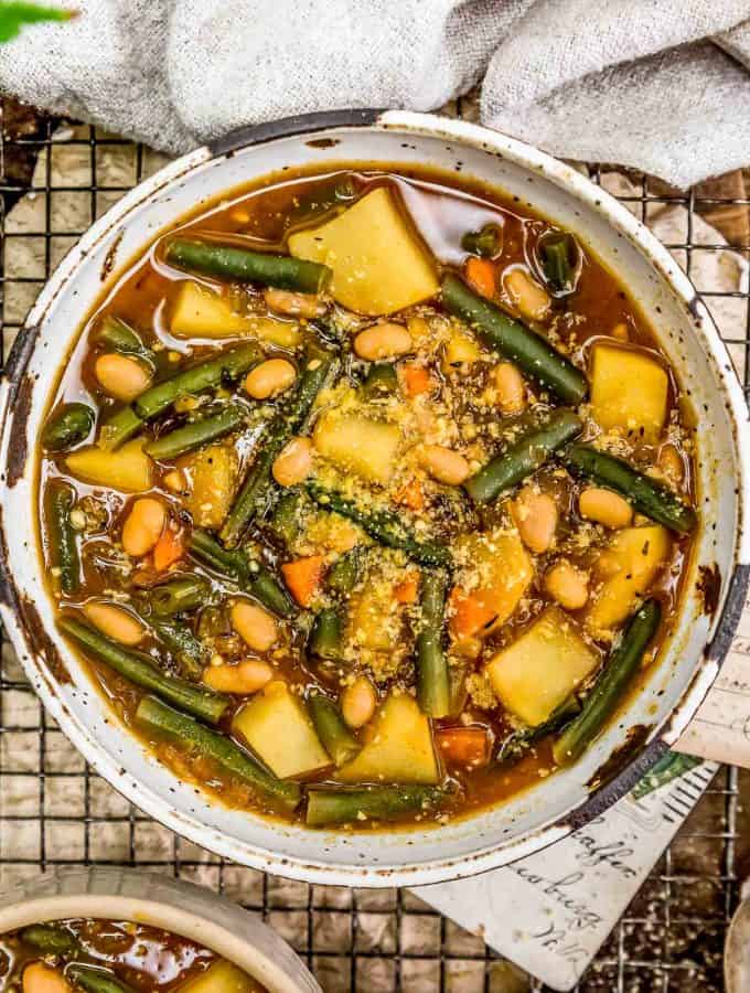 Bowl of Vegan “Ham” Green Bean Potato Soup