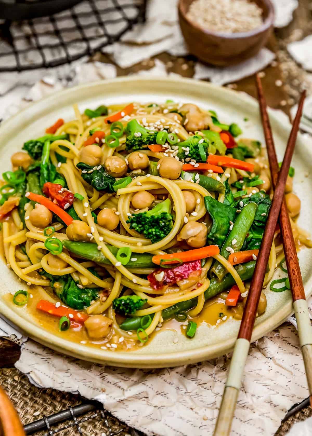 Veggie Lo Mein on a plate