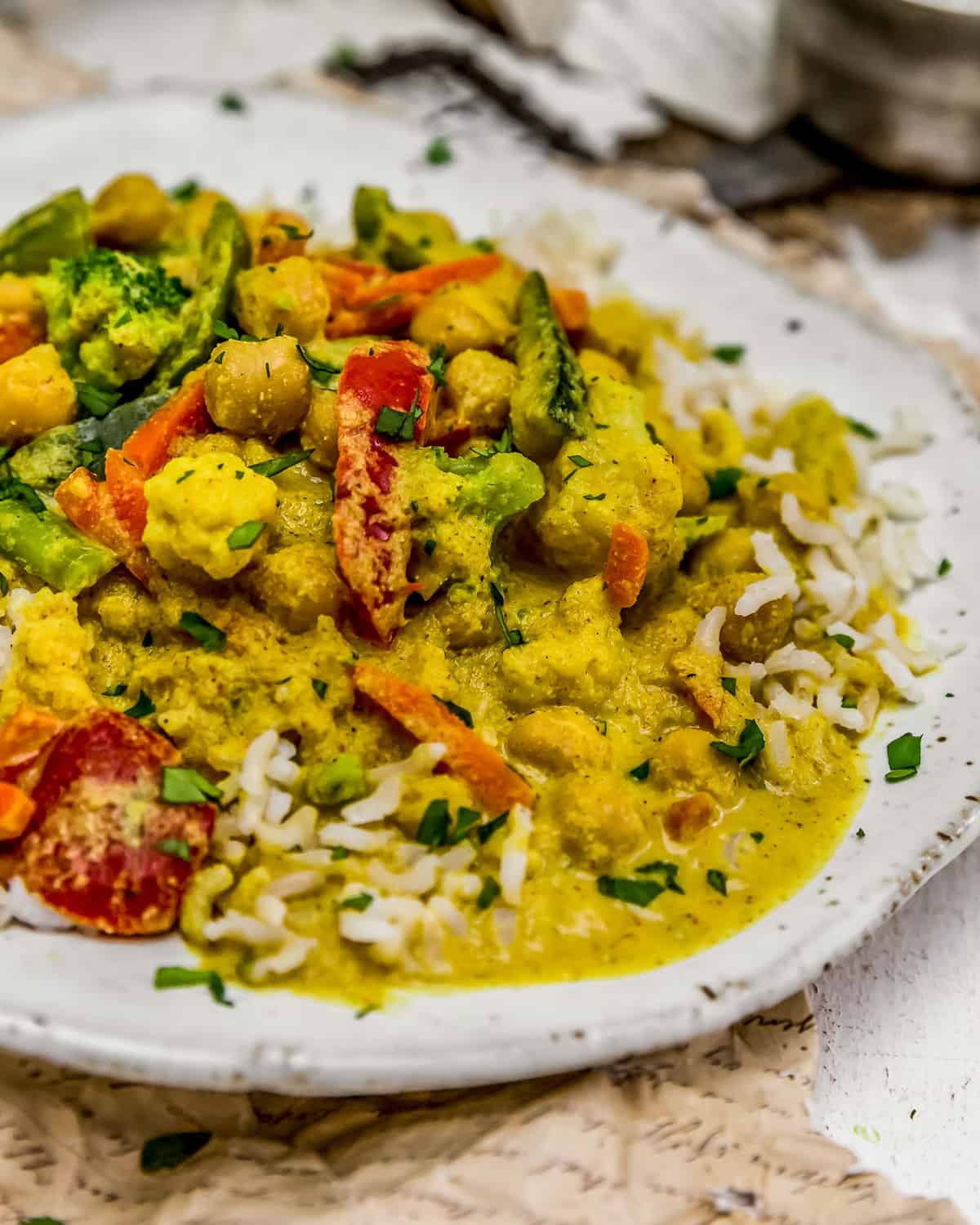 Close up of Easy Vegetable Korma