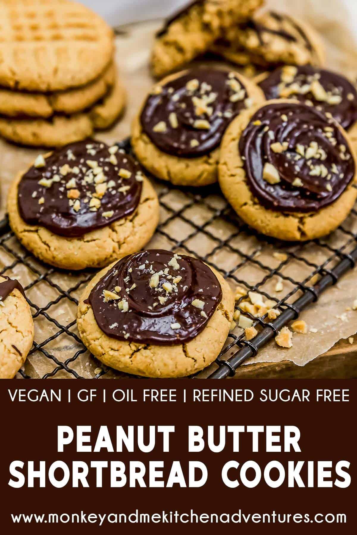 Peanut Butter Shortbread Cookies with text description
