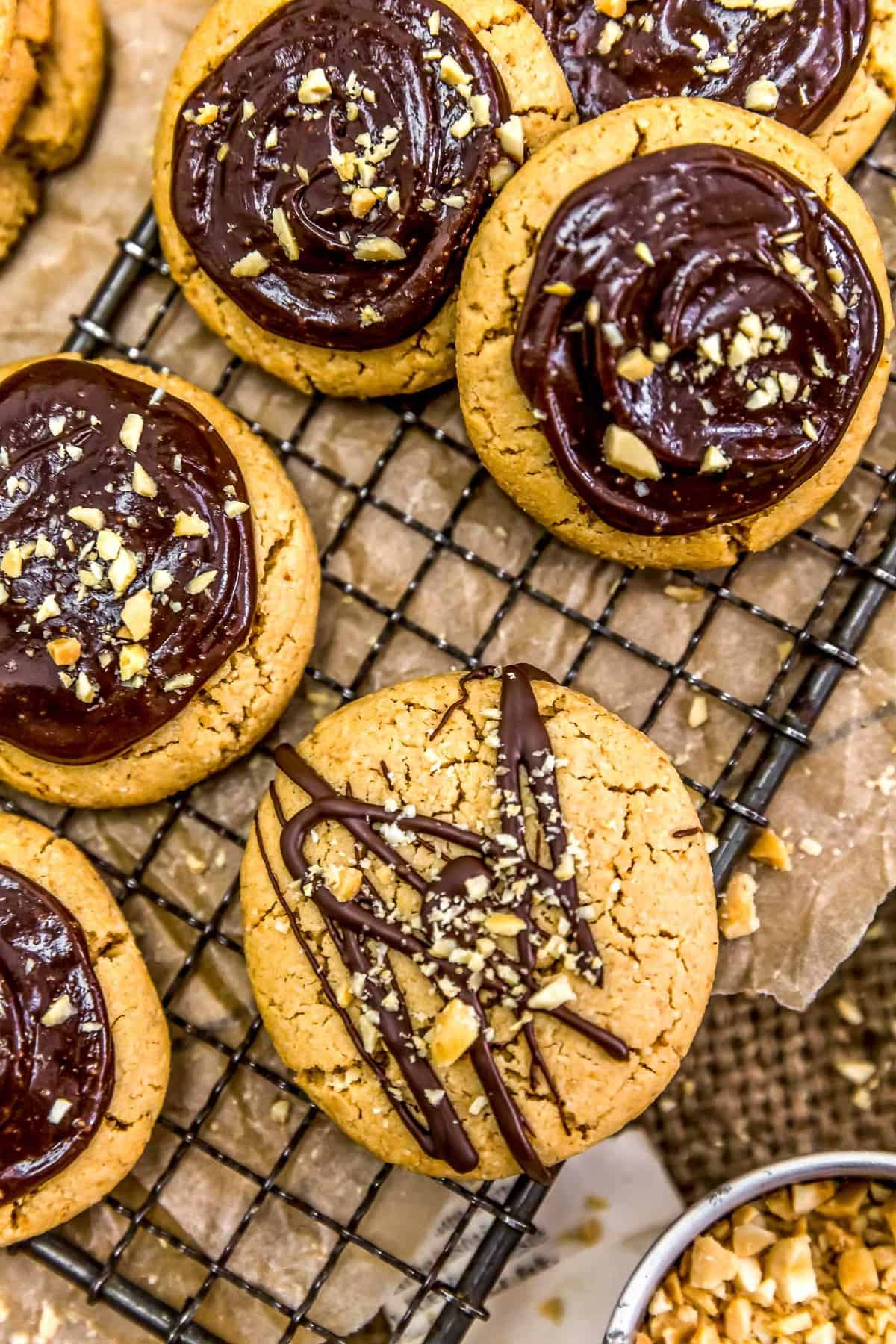 Close up of Peanut Butter Shortbread Cookies