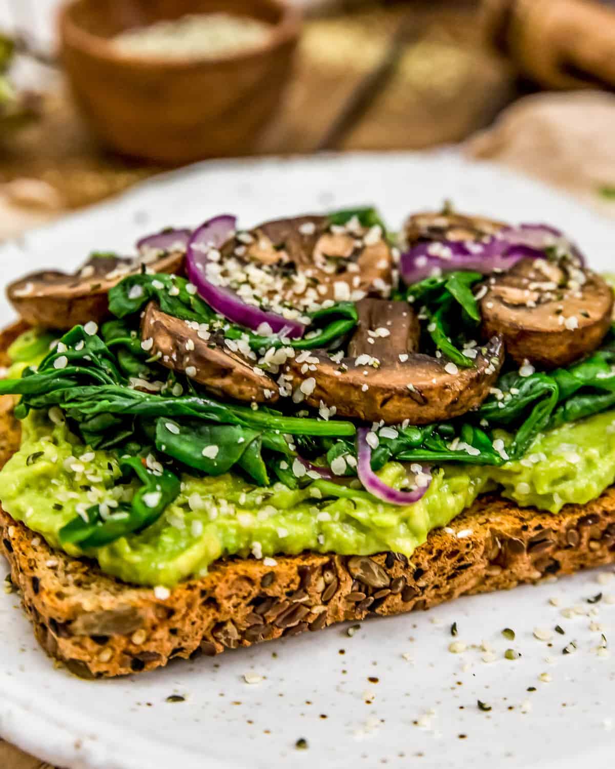 Side of Avocado Spinach Mushroom Toast