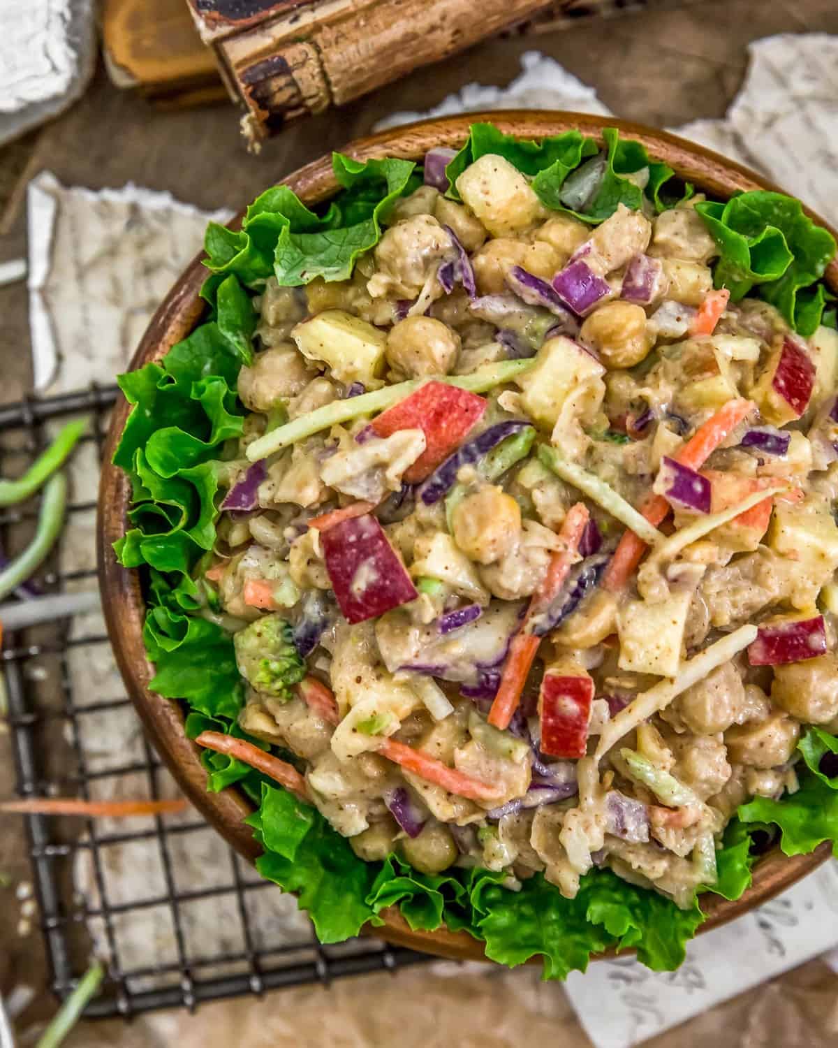 Asian Chickpea Salad in a bowl