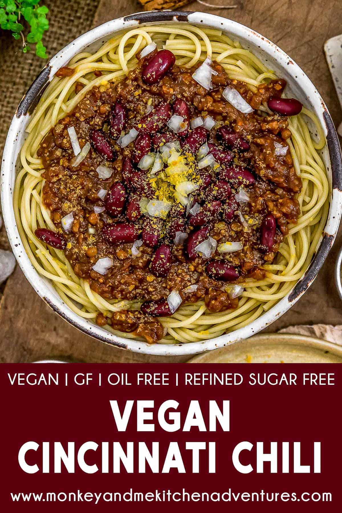 Vegan Cincinnati Chili met beschrijving