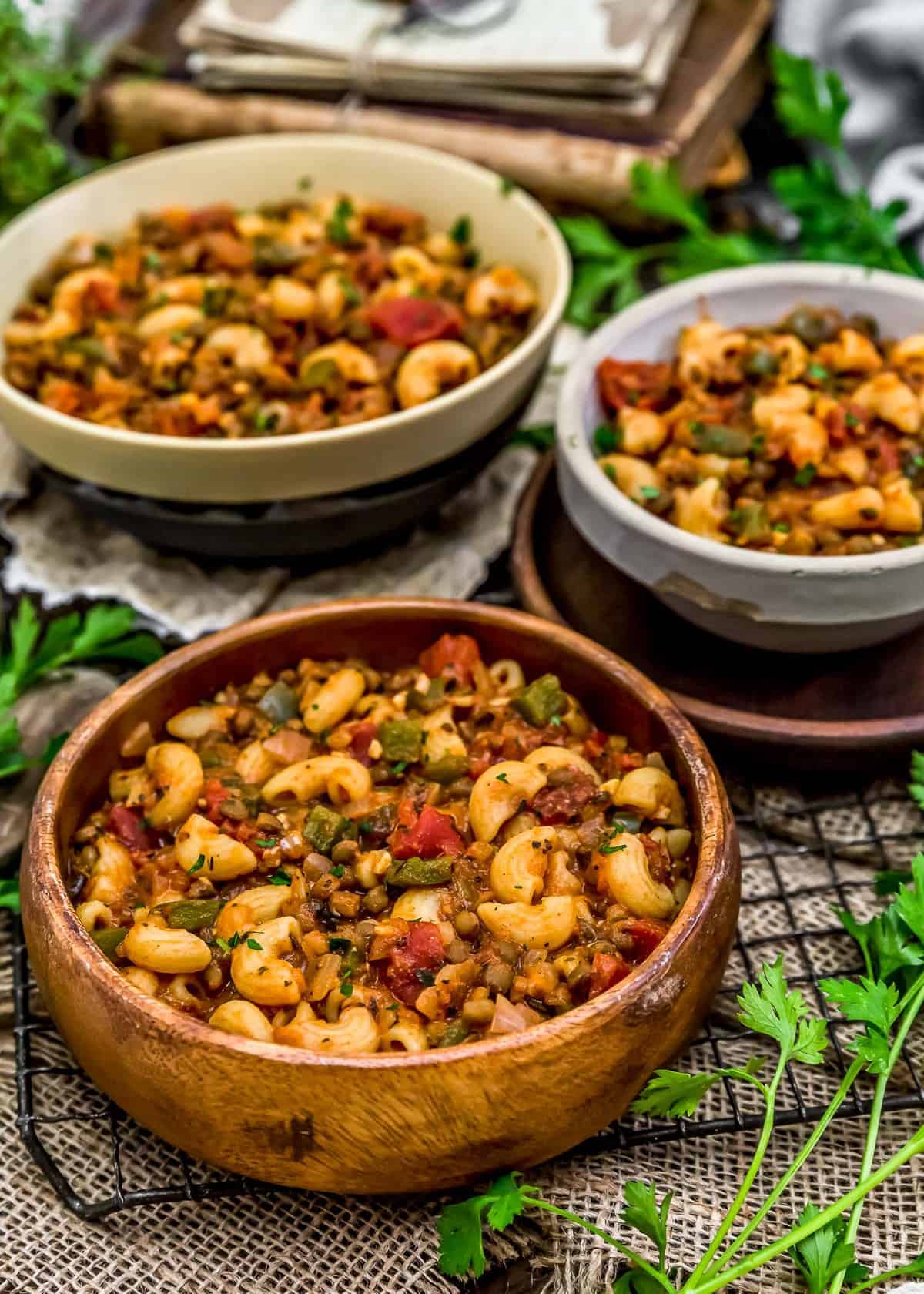 Served Vegan Italian American Goulash